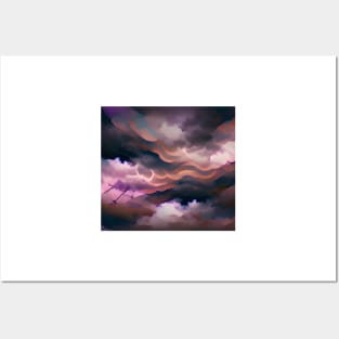 Aesthetic Stormy Clouds Posters and Art